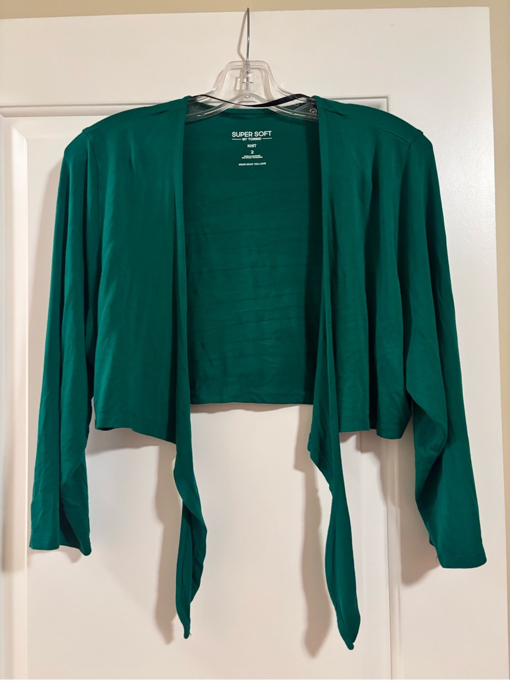Torrid Green Tie-Front Draped Cardigan Shrug
